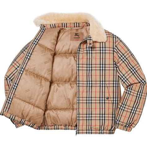 supremem burberry|supreme x Burberry puffer jacket.